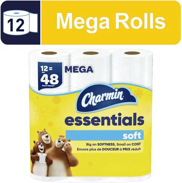Alt view image 3 of 5 - ICUTE-Charmin Essentials Soft Toilet Paper 12 Mega Rolls, 330 Sheets Per Roll