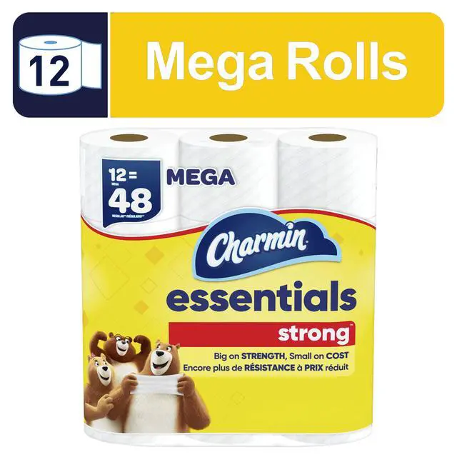 Alt view image 2 of 3 - ICUTE-Charmin Essentials Strong Toilet Paper 12 Mega Rolls, 429 Sheets Per Roll