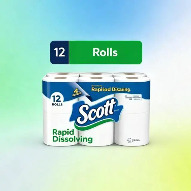 Main image of Scott Rapid-Dissolving Toilet Paper for RVs & Boats, 12 Double Rolls