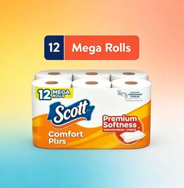 Main image of ICUTE-Scott ComfortPlus Toilet Paper, 12 Mega Rolls,Fast Delivery