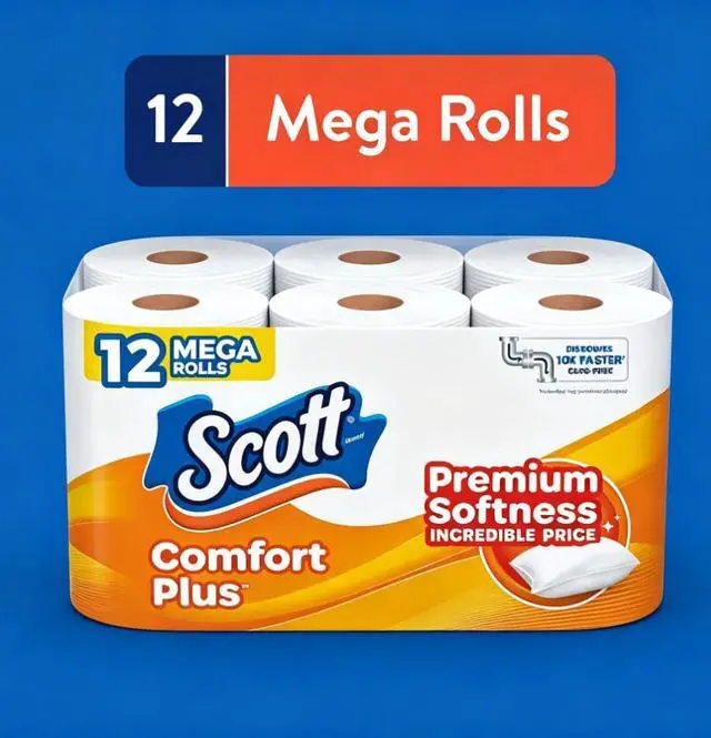 Alt view image 2 of 7 - ICUTE-Scott Comfort Plus Toilet Paper, 12 Triple Rolls