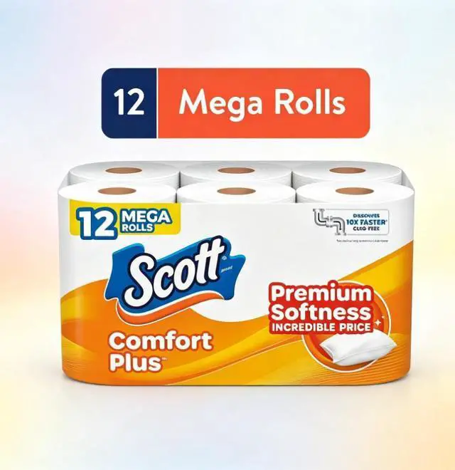 Main image of ICUTE-Scott Comfort Plus Toilet Paper, 12 Triple Rolls
