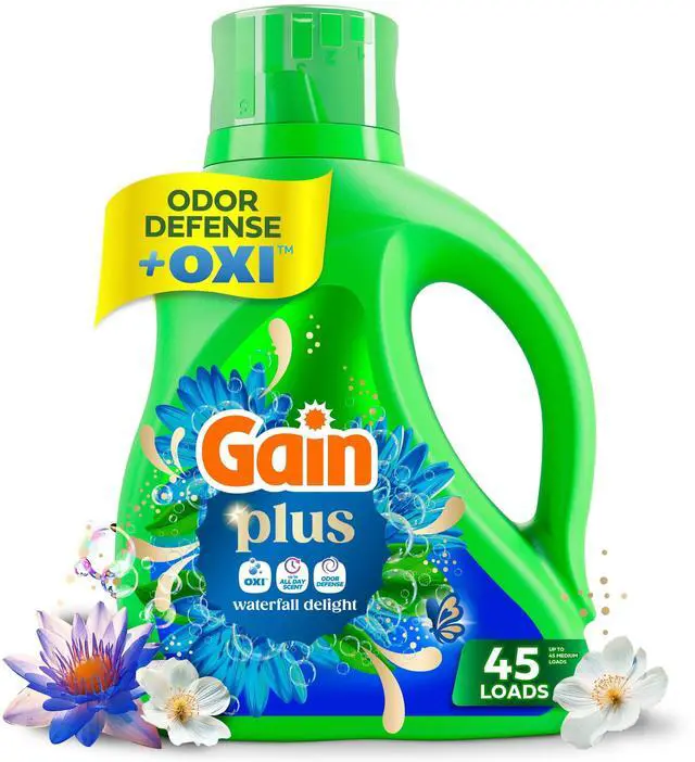 Alt view image 4 of 7 - ICUTE-Gain Plus Laundry Detergent Liquid, Now with Odor Defense + OXI, Waterfall Delight Scent, 60 fl oz, 45 Loads