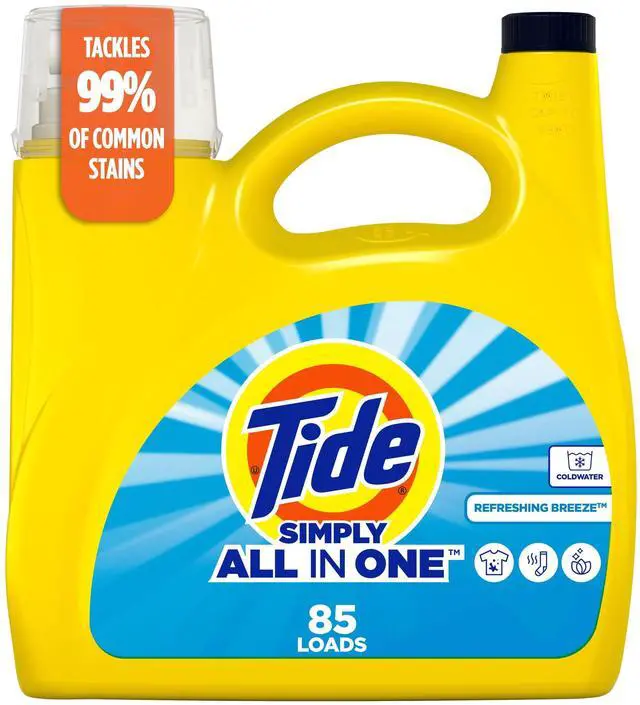 Main image of ICUTE-Tide Simply Laundry Detergent Liquid, All-In-One, Refreshing Breeze Scent, 85 Loads, 107 fl oz