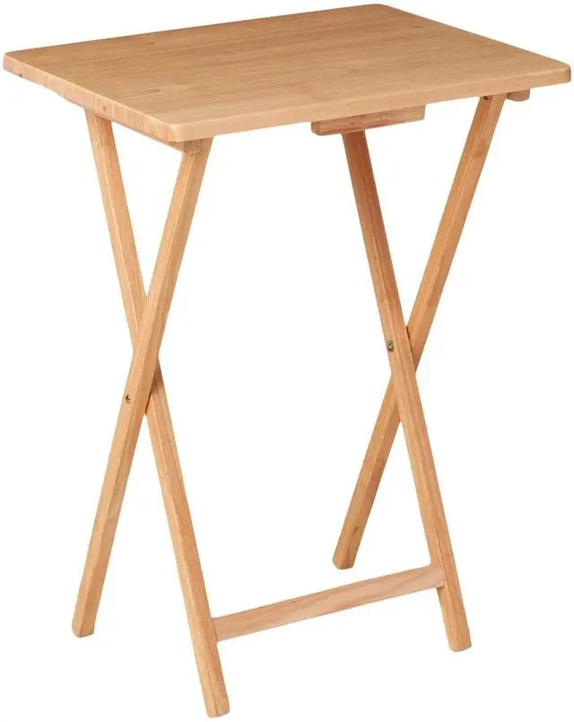 Main image of ICUTE-Mainstays Rubberwood Folding TV Tray Table, Natural