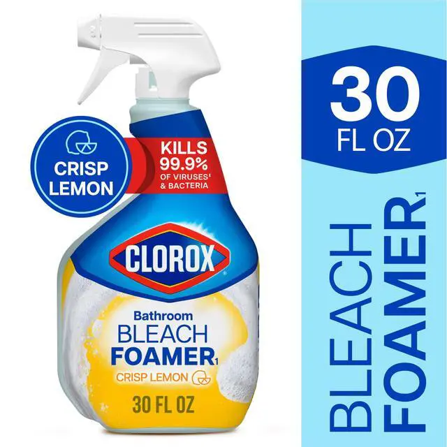 Alt view image 2 of 5 - ICUTE-Clorox Bleach Foamer Bathroom and Shower Cleaner Spray, Crisp Lemon, 30 fl oz