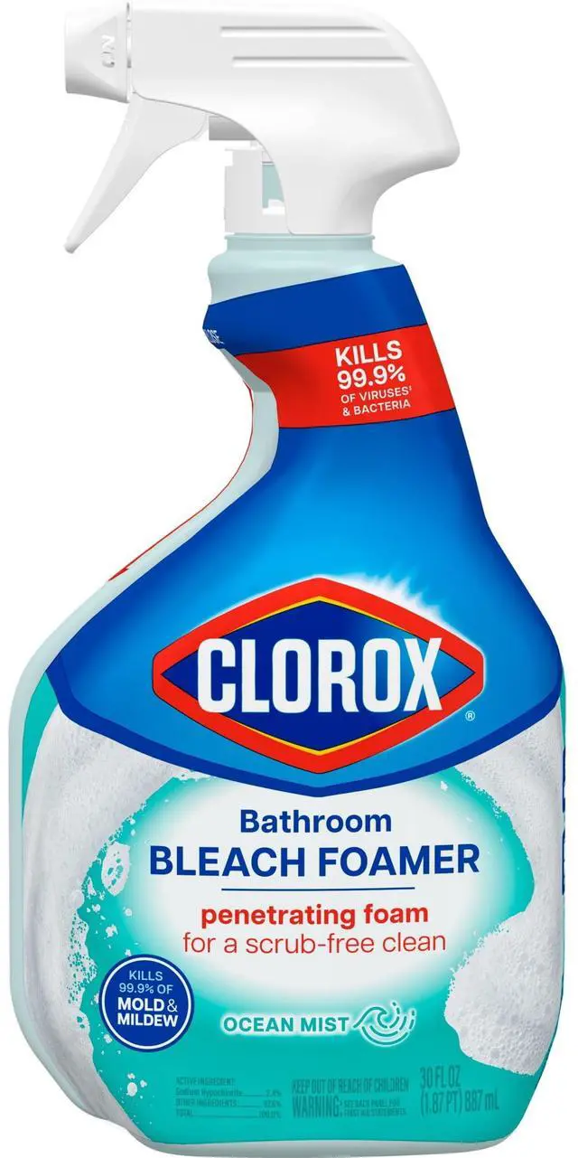 Alt view image 3 of 5 - ICUTE-Clorox Bleach Foamer Bathroom and Shower Cleaner Spray, Ocean Mist, 30 fl oz