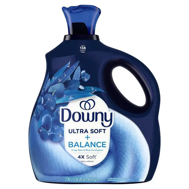 Alt view image 2 of 6 - ICUTE-Downy Ultra Soft Liquid Fabric Softener, Balance, Crisp Rain & Blue Eucalyptus, 93 fl oz, 138 Loads