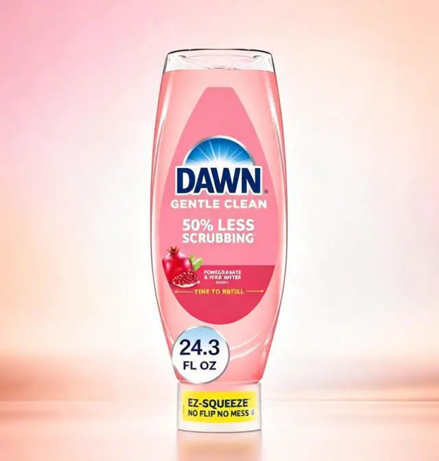 Alt view image 2 of 6 - ICUTE-Dawn Gentle Clean EZ-Squeeze Dish Soap, Dishwashing Liquid, Pomegranate & Rose Water, 24.3oz