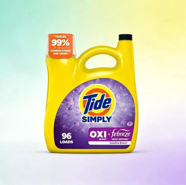 Main image of ICUTE-Tide Simply Laundry Detergent Liquid, Oxi Boost + Febreze Odor Defense, Sunny Breeze Scent, 129 fl oz, 96 Loads