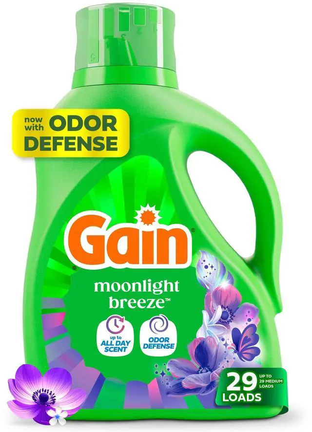 Main image of ICUTE-Gain Laundry Detergent Liquid, Now with Odor Defense, Moonlight Breeze Scent, 39 fl oz, 29 Loads