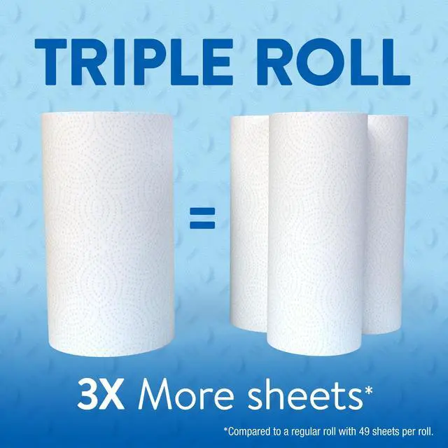 Alt view image 4 of 6 - ICUTE-Great Value Everyday Strong Paper Towels, 3 Triple Rolls
