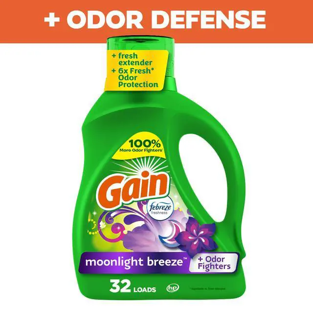 Alt view image 2 of 5 - ICUTE-Gain Laundry Detergent Liquid with Odor Fighters, Moonlight Breeze Scent, 46 fl oz, 32 Loads