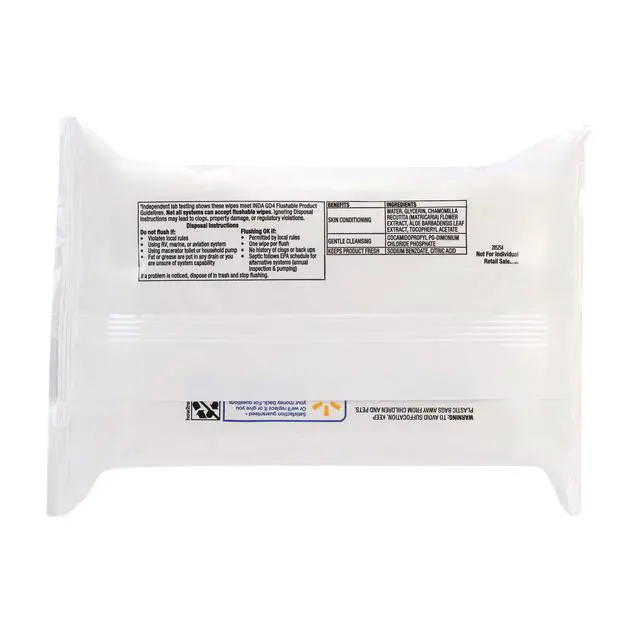 Alt view image 5 of 6 - ICUTE-Equate Flushable Wet Wipes, Fragrance Free, 144 Wipes, 3 Pack