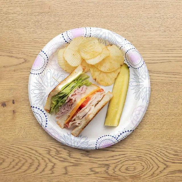 Alt view image 3 of 5 - ICUTE-Great Value 8.5-Inch Disposable Paper Plates, 300 Count, Soak-Proof and Microwave-Safe