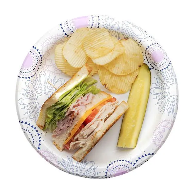 Alt view image 4 of 5 - ICUTE-Great Value 8.5-Inch Disposable Paper Plates, 300 Count, Soak-Proof and Microwave-Safe
