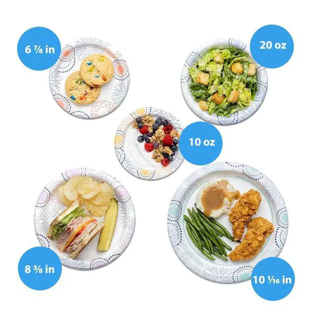 Alt view image 2 of 5 - ICUTE-Great Value 8.5 Inch Disposable Paper Plates, 100 Count, Soak-Proof and Microwave Safe