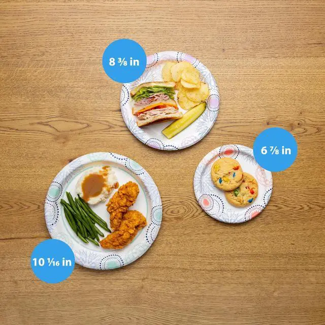 Alt view image 5 of 5 - ICUTE-Great Value 8.5-Inch Disposable Paper Plates, 300 Count, Soak-Proof and Microwave-Safe