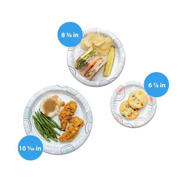Alt view image 5 of 5 - ICUTE-Great Value Disposable Paper Plates, 10 in, 100 Count