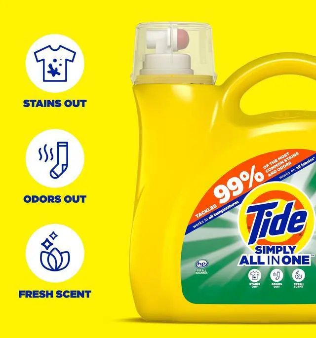 Alt view image 5 of 5 - ICUTE-Tide Simply Laundry Detergent Liquid, Daybreak Fresh, 117 fl oz, 89 Loads