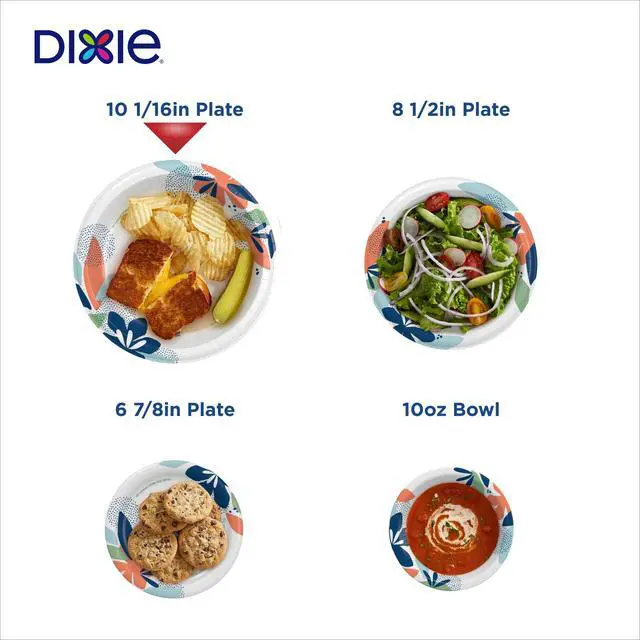 Alt view image 6 of 7 - ICUTE-Dixie Disposable Paper Plates, 10", Multi-Color, 150 Count