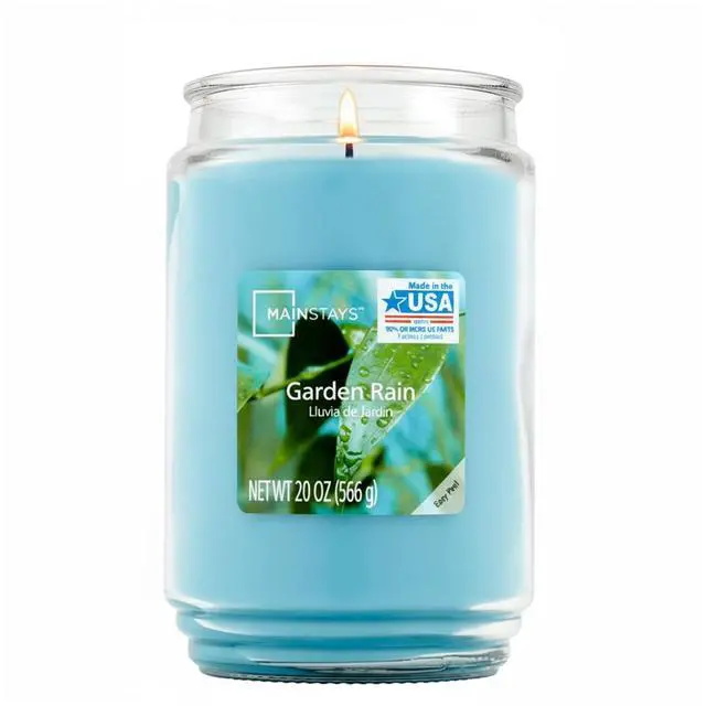 Main image of ICUTE-Mainstays Garden Rain Single-Wick Scented Glass Jar Candle, 20 oz