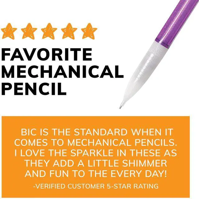 Alt view image 6 of 6 - ICUTE-BIC Xtra Sparkle Mechanical Pencils, No. 2, Back to School Supplies, 0.7 mm, 24-Count (Barrel Colors May Vary)