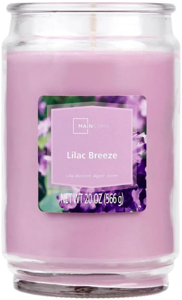 Main image of ICUTE-Mainstays Lilac Breeze Scented Single-Wick Large Glass Jar Candle, 20 oz