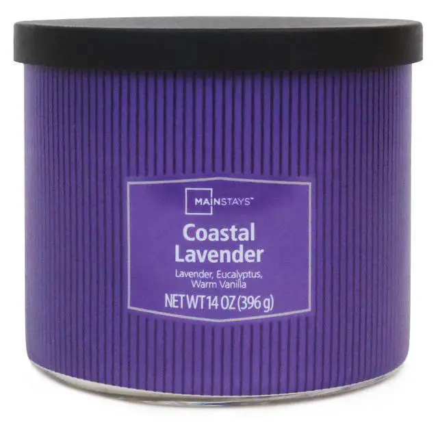 Alt view image 3 of 5 - ICUTE-Mainstays Coastal Lavender 3-Wick Decorative Wrap Candle, 14 oz
