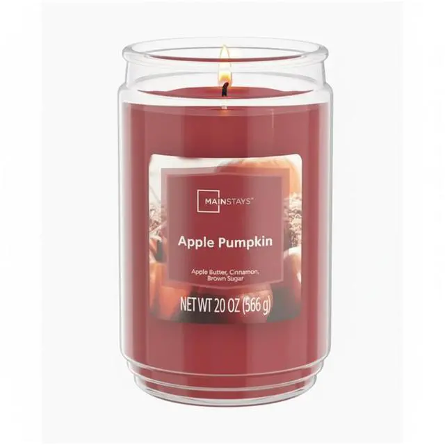 Main image of ICUTE-Mainstays Apple Pumpkin Single-Wick Scented Glass Jar Candle, 20 oz