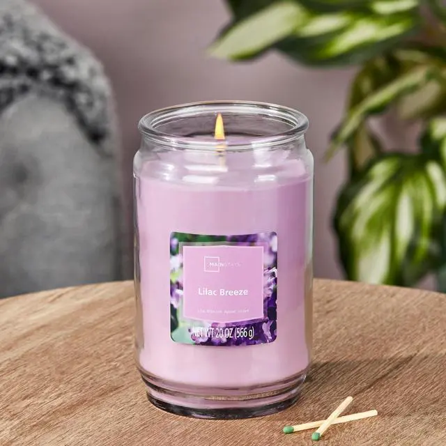 Alt view image 3 of 6 - ICUTE-Mainstays Lilac Breeze Scented Single-Wick Large Glass Jar Candle, 20 oz