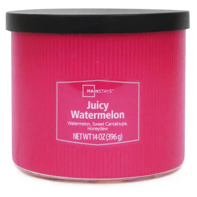 Alt view image 3 of 6 - ICUTE-Mainstays 3-Wick Textured Wrapped Juicy Watermelon Scented Candle, 14 oz