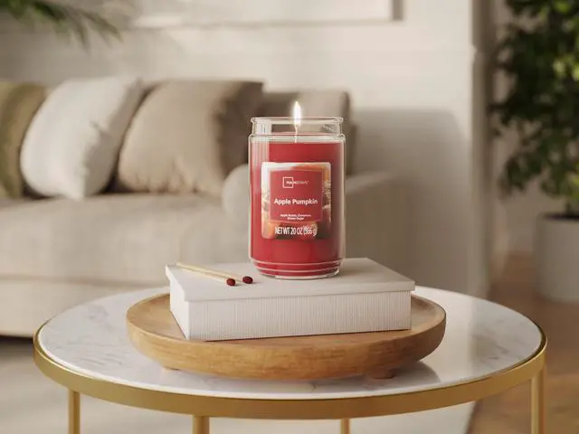 Alt view image 3 of 4 - ICUTE-Mainstays Apple Pumpkin Single-Wick Scented Glass Jar Candle, 20 oz