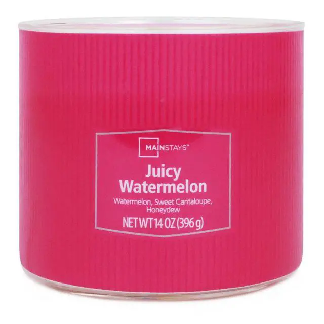 Alt view image 4 of 6 - ICUTE-Mainstays 3-Wick Textured Wrapped Juicy Watermelon Scented Candle, 14 oz