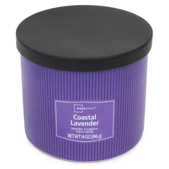 Alt view image 4 of 5 - ICUTE-Mainstays Coastal Lavender 3-Wick Decorative Wrap Candle, 14 oz
