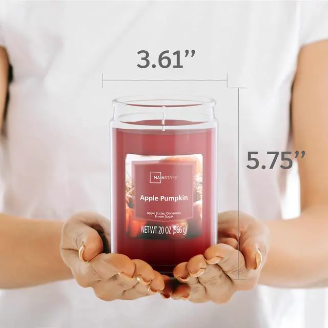 Alt view image 2 of 4 - ICUTE-Mainstays Apple Pumpkin Single-Wick Scented Glass Jar Candle, 20 oz