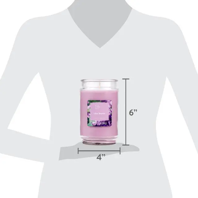 Alt view image 2 of 6 - ICUTE-Mainstays Lilac Breeze Scented Single-Wick Large Glass Jar Candle, 20 oz