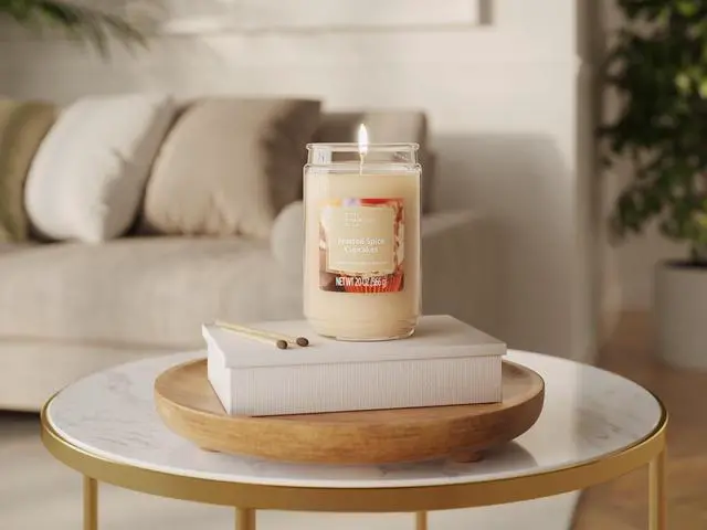 Alt view image 2 of 4 - ICUTE-Mainstays Single-Wick Scented Glass Jar Candle, Frosted Spice Cupcakes, 20oz.