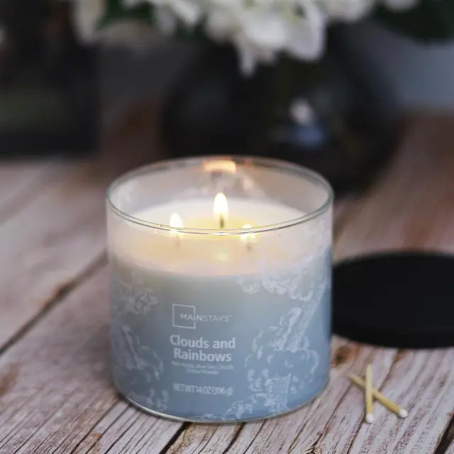 Alt view image 3 of 5 - ICUTE-Mainstays 3-Wick Clouds & Rainbows Scented Jar Candle, 14 oz