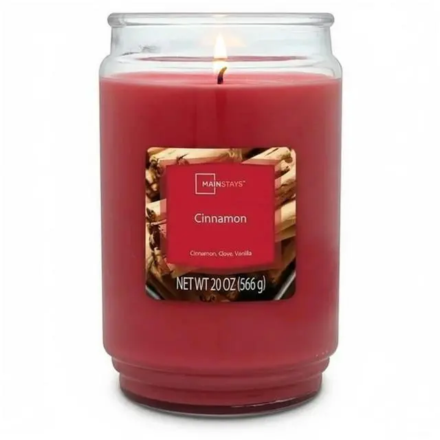 Main image of ICUTE-Mainstays Single-Wick Scented Glass Jar Candle, Cinnamon, 20oz.