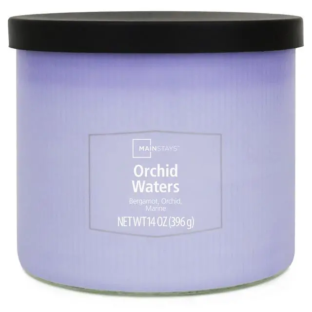 Alt view image 2 of 5 - ICUTE-Mainstays 3-Wick Textured Wrapped Orchid Waters Candle, 14 Ounce