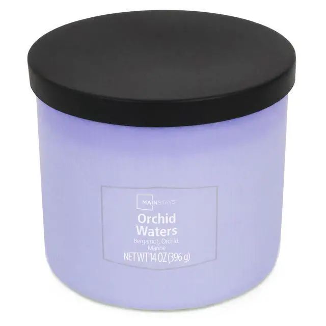 Alt view image 4 of 5 - ICUTE-Mainstays 3-Wick Textured Wrapped Orchid Waters Candle, 14 Ounce