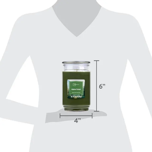 Alt view image 2 of 6 - ICUTE-Mainstays Alpine Forest Single-Wick Scented Glass Jar Candle, 20 oz