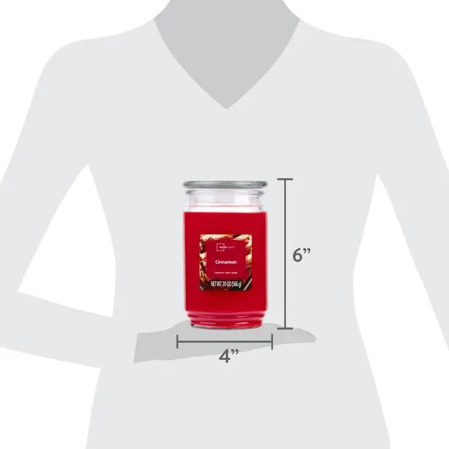 Alt view image 4 of 6 - ICUTE-Mainstays Single-Wick Scented Glass Jar Candle, Cinnamon, 20oz.