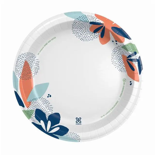 Alt view image 2 of 6 - ICUTE-Dixie Disposable Paper Plates, 10", Multi-Color, 50 Count