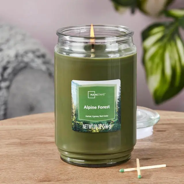 Alt view image 3 of 6 - ICUTE-Mainstays Alpine Forest Single-Wick Scented Glass Jar Candle, 20 oz