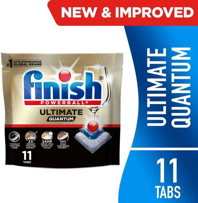 Main image of ICUTE-Finish Ultimate Quantum Dishwasher Pods, Dishwasher Detergent Dish Soap, 50% More Cleaning Power, 11 Count