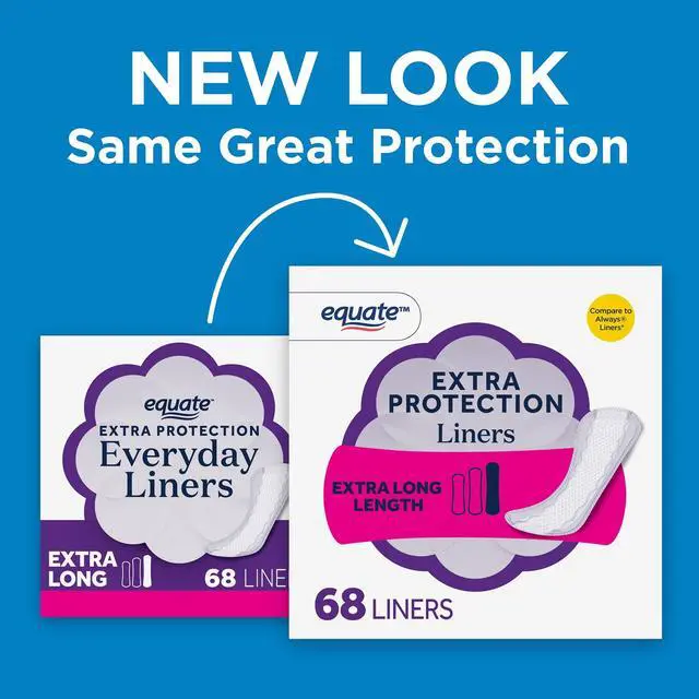 Alt view image 2 of 7 - ICUTE-Equate Extra Protection Everyday Panty Liners, Extra Long Length, 68 Count