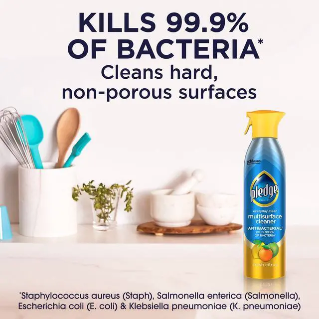 Alt view image 2 of 7 - ICUTE-Pledge® Everyday Cleaner Multi Surface Antibacterial Cleaner, Aerosol, Fresh Citrus, 9.7 oz