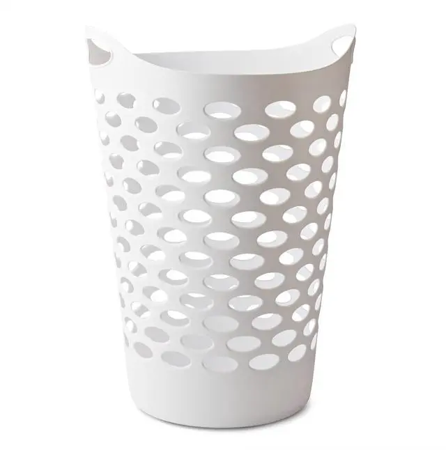 Main image of ICUTE-Mainstays Flexible Round Laundry Hamper, White Plastic